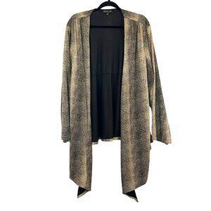 Jones New York Animal Print Open Front Waterfall Dressy Cardigan Jacket Size 3X
